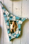 Small aqua mirror made from wood scraps ~&nbsp;2001